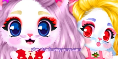 play Cute Cat and Rabbit Holiday Dress Up online